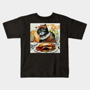 Thanksgiving Celebrations Cat Kids T-Shirt